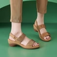 thumbnail image 2 of Womens Sparkly Rhinestones Walking Sandals 2026 Beach Summer Glitter Chunky High Heels Dress Sandals, 2 of 8