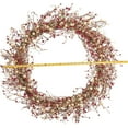 thumbnail image 4 of Red Co. 30” Light-Up Christmas Wreath with Red and Cream Pip Berries, Battery-Operated LED Lights with Timer, 4 of 6