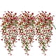 thumbnail image 3 of Cateissary Paquete de 4 flores artificiales colgantes, decoración, fáciles de usar, reutilizables, de ABS, para exteriores, jardines, paredes y Decoración del hogar Rojo + Blanco, 3 of 6