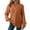 005 Orange, variant on Women's Solid Color Waffle-Knit T-Shirt Casual Soft Long-Sleeve V-Neck Loose Shirt Top