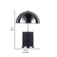 thumbnail image 5 of Benjara Aria 21" Table Lamp- Round- Dome Shade- Dark Silver- Black Faux Leather, 5 of 7