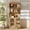 Oak, variant on Modern 72" Tall Sideboard Buffet Cabinet, Glass Door Storage Cabinet with Adjustable Shelves, Open & Closed Layered Wood Console Cabinet for Dining Room Living Room Entryway,Oak