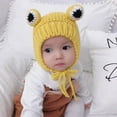 thumbnail image 6 of Linnome Frogs Eye Autumns/Winter Warm Knitted Hat Adjustable Knitted Outdoor Beanie Cap Adult Cute Beanie Crochet Knitted Hat Big Eye Frog Winter Ear Warmer Protective Beanie Hats Caps Outdoors, 6 of 6