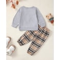 thumbnail image 3 of 12 Months Baby Boys Clothes 18 Months Boys 2PCS Fall Winter Outfits Set Cute Bear Print Toddler Boys Long Sleeve Round Neck Top Pants Set Gray, 3 of 8