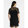 thumbnail image 3 of Time and Tru Women's Mini Lace Shirtdress, Sizes XS-XXXL, 3 of 5