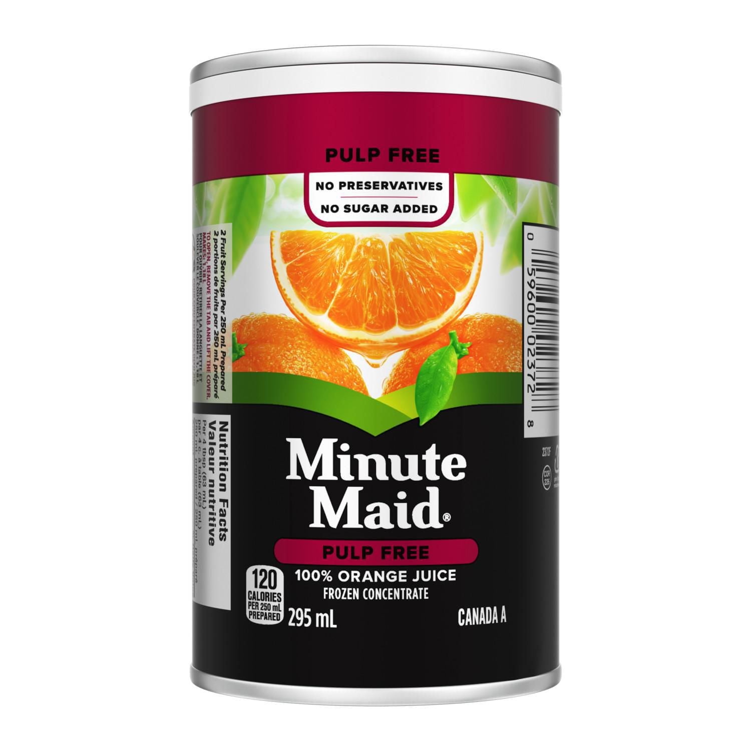 Minute Maid Orange Juice Pulp Free 295mL Frozen Can, 295 x mL