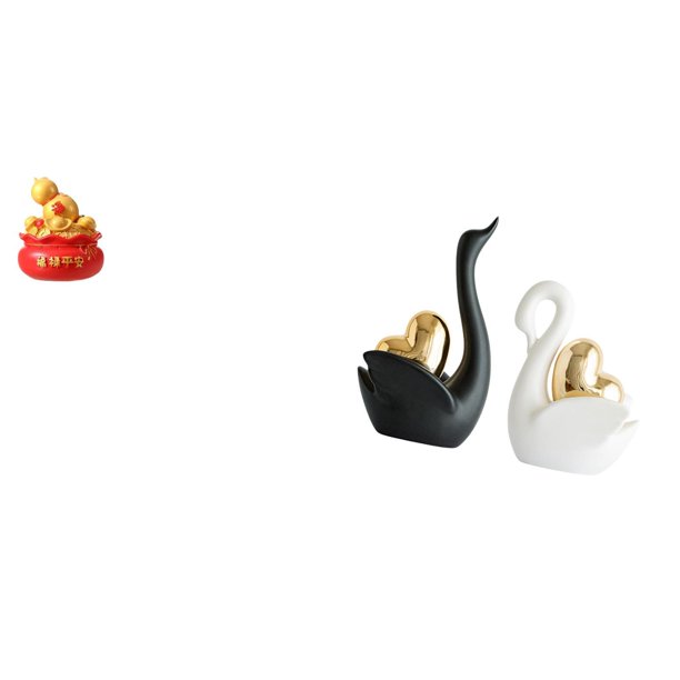 Escultura de escritorio,Estatua de la Cuenca del Tesoro,regalo de cumpleaños de Feng Shui,estatua de cisne,Estatuas y figuras de cisnes de cerámica modernas Esculturas,Escultura de animales