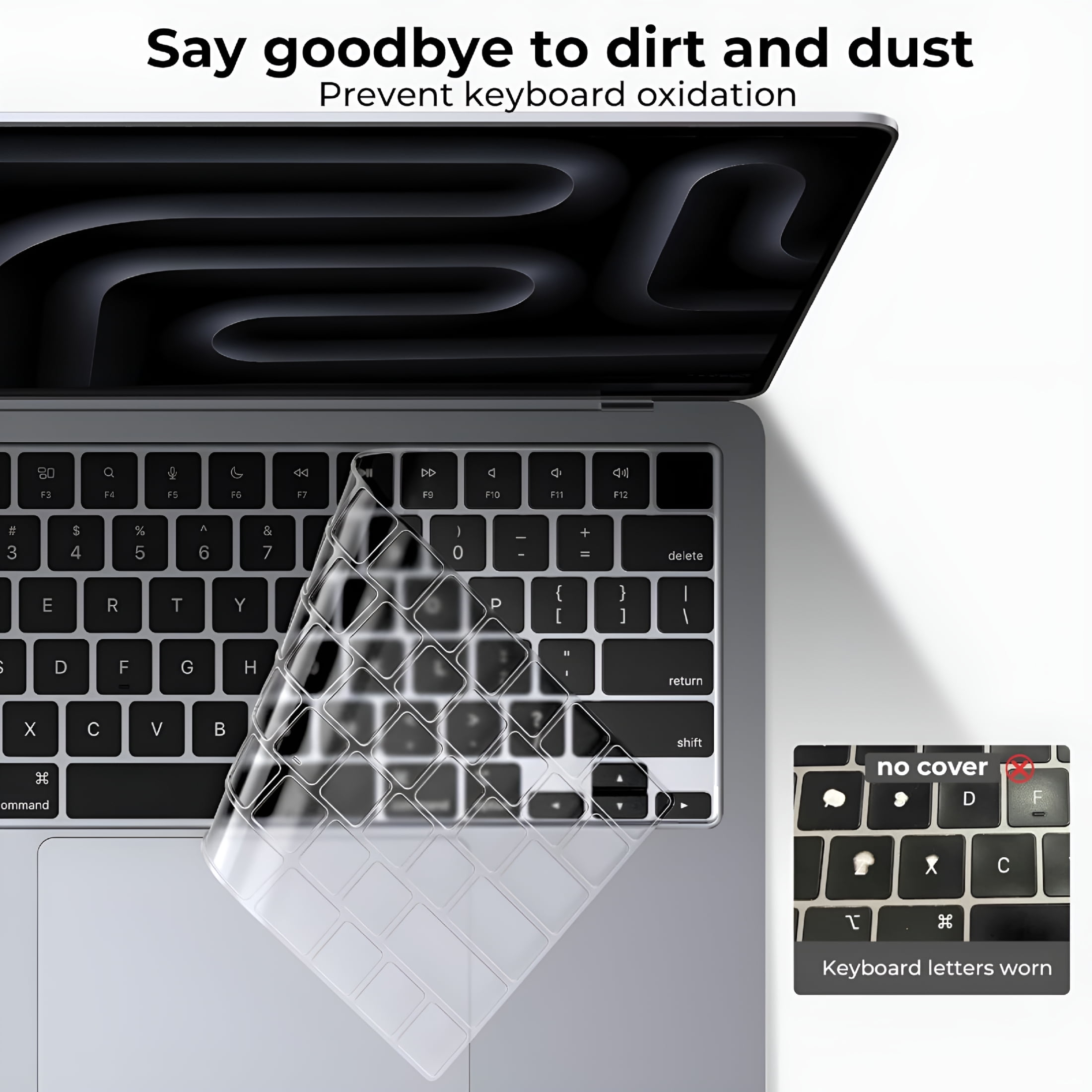Keyboard Cover Skin Protector for MacBook Pro 14 16 Air 13 15 Neo, Clear TPU Waterproof Dustproof Laptop Accessories