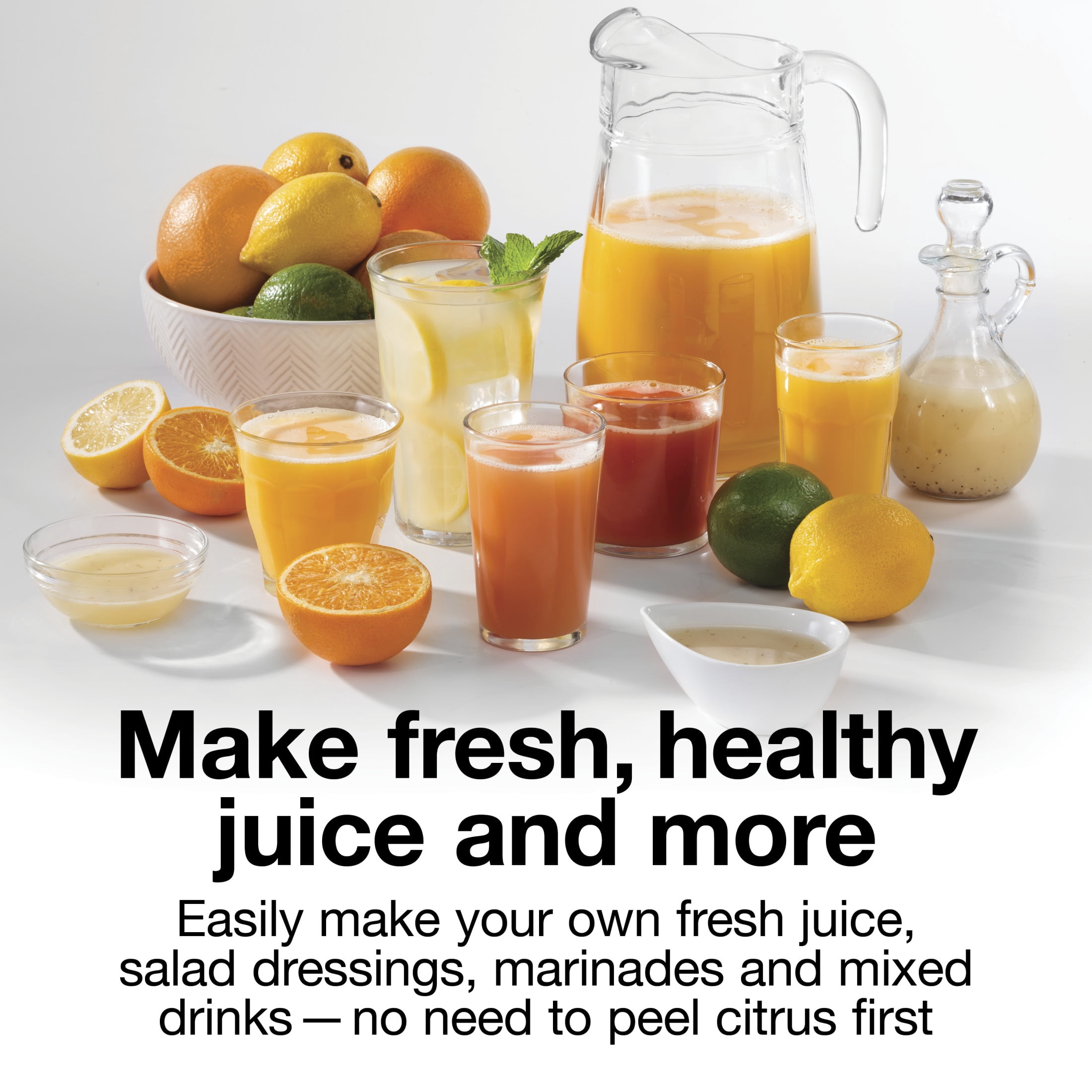 Proctor Silex Electric Citrus Juicer Machine for Fruits and Vegetables with 34 oz Pitcher, White
