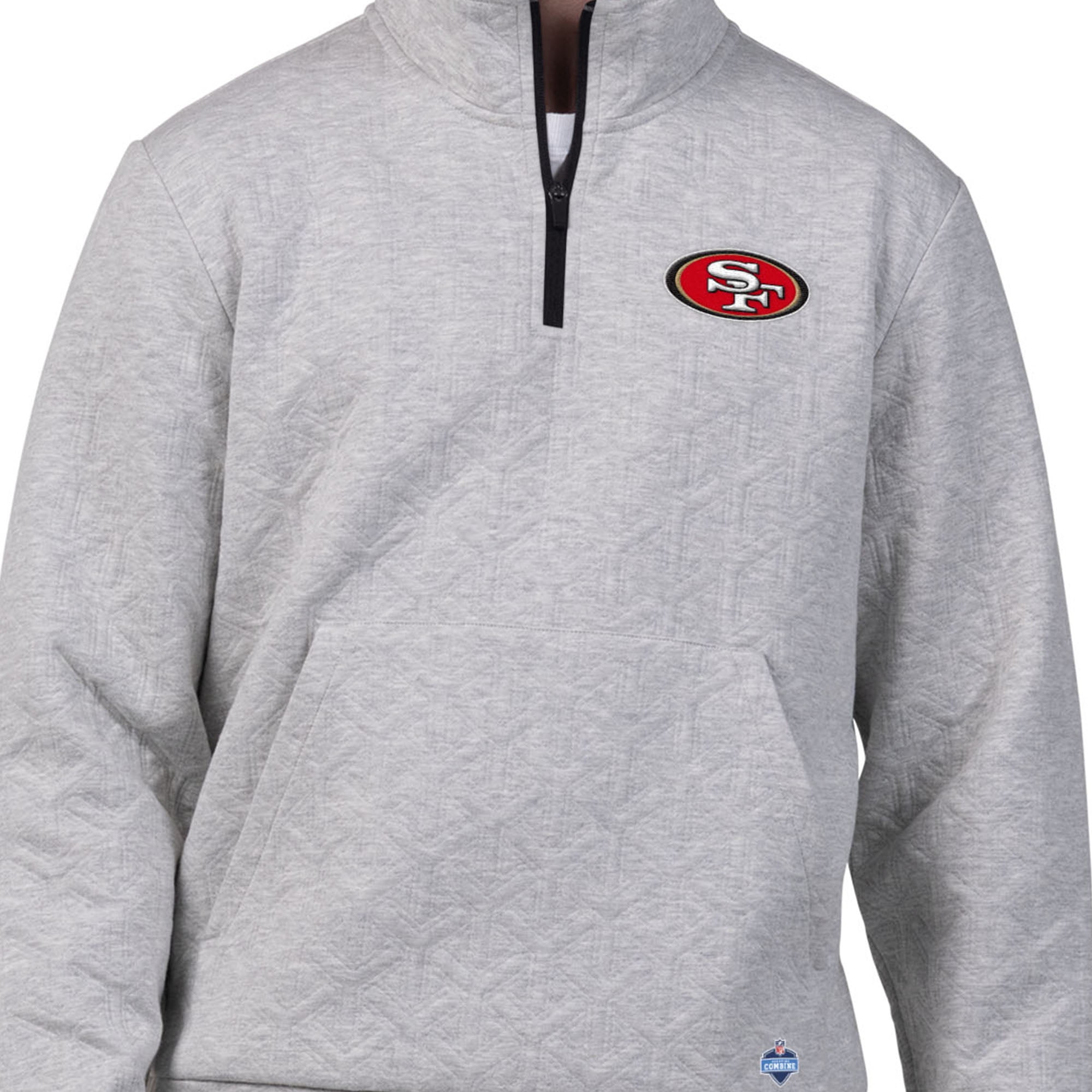 San Francisco 49ers Men's NFL Combine Textured 1/4 Zip Pullover Longsleeve Fleece