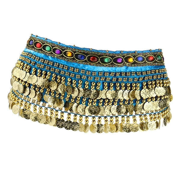 Bufanda de cadera para danza del vientre Yuyangstore brillante