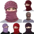 thumbnail image 3 of Knitted Hat High Elasticity Neckerchief Design Thick Full Cover Soft Knitted Cap for Outdoor, 3 of 9