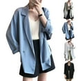 thumbnail image 5 of CENL Women Blazers Lapel Elegant Work OL Blazer Thin Office Jacket Business Coat Lady, 5 of 9