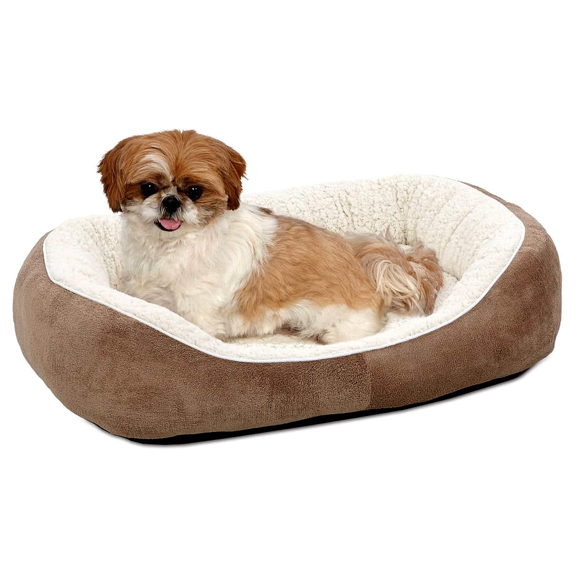 Quiet Time Cuddle Large Dog Bed Extra Thick Cushioned, Brown