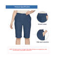thumbnail image 7 of Turtle Bay New York Women's Casual Elastic Waist Knee Length Cotton Blend Twill Bermuda Shorts (Plus Sizes), 7 of 7