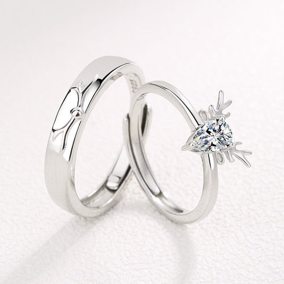 S925 Silver Antler Couple Ring Yilu Has You Sen Series Korean Version Of The Ring