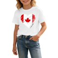 thumbnail image 1 of T-Shirt Drapeau Canadien T-Shirt Drapeau Canadien Imprimé Graphique Col Rond Manches Courtes Tee Garçons Fête Nationale T-Shirts Graphiques Enfants Fille T-Shirt pour Célébration de la Fête du Canada, 1 of 6
