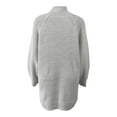 thumbnail image 5 of HNMKIU Knitted Sweater Dress Long Sleeve Mid Length Turtleneck Pullover Tunic Fall Dresses for Women Casual Comfortable 2-Light Gray,XXL, 5 of 5