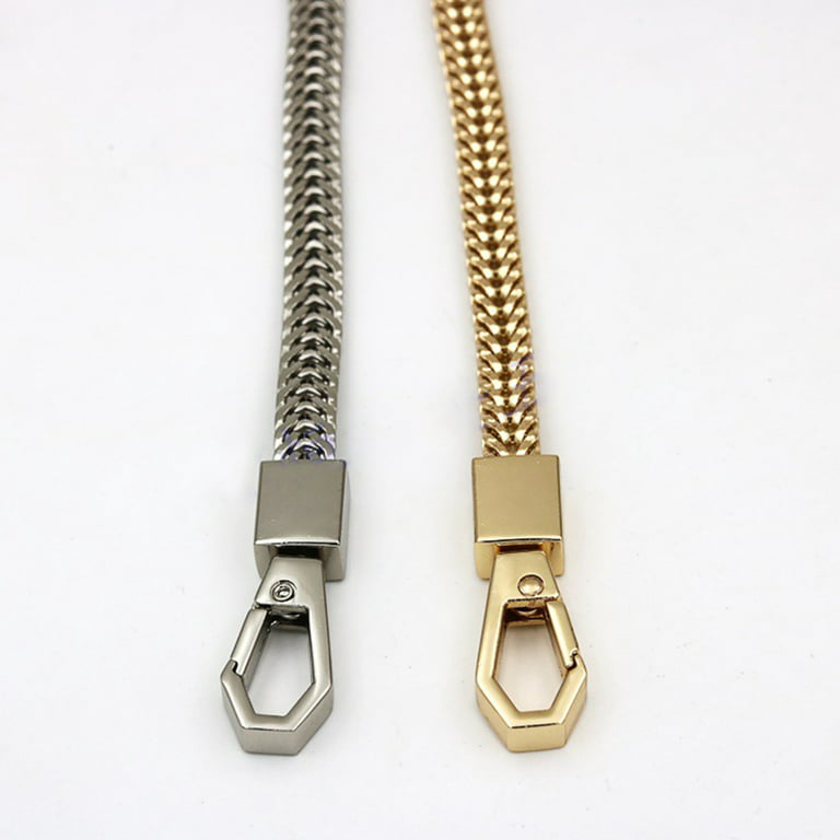 rygai Bag Shoulder Strap Long Snap Hook Clip Black/Golden/Silver Metal Bag  Accessories Crossbody Bag Handbag Snake Bone Chain for Daily,Antique Gold 
