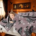 thumbnail image 5 of Erosebridal Raven Book Twin Bedding, Vintage Floral Bedding Comforter Set, Thistle Gray, Black Reversible, 7pcs, 5 of 6