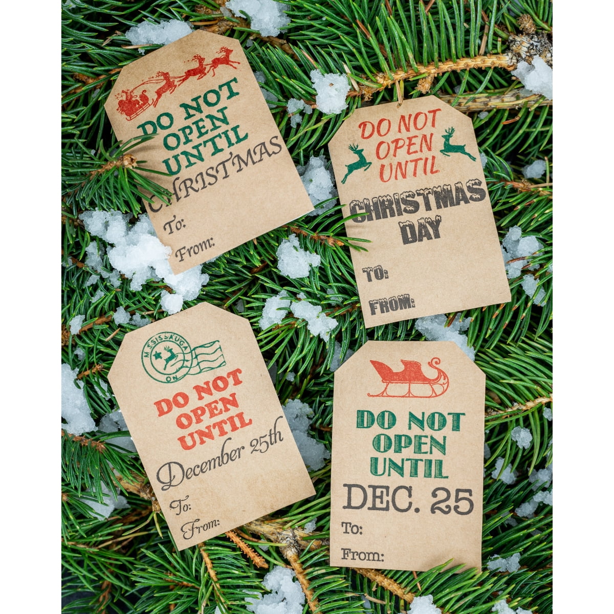 Opening Cards with Metallic Thread 30 Pack Foiled Christmas Gift Tags 