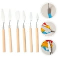 thumbnail image 3 of Quqiuxian 6pcs Stainless Steel Oil Painting Spatula Art Craft Metal Spatula with Wood Handles, 3 of 6