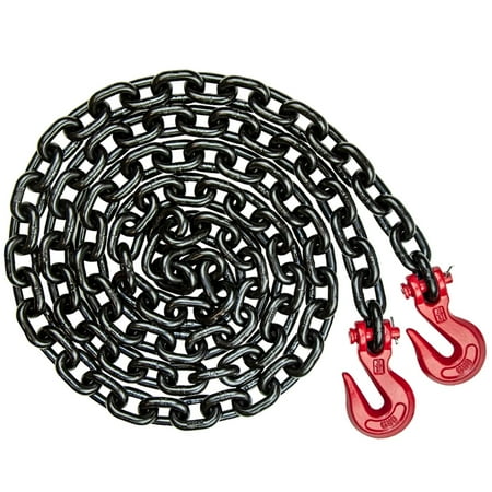 

VULCAN Binder Chain Tie Down with Grab Hooks - Grade 80 - 3/8 Inch x 16 Foot - 7 100 Pound Safe Working Load