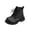 Black, variant on Kid's Winter Boots, Walking Shoes, Snow Boots, Non Slip Shoes, Kid's Boots, Boys Girls Leather Boots Lace Up Side Zipper Ankle Booties Outdoor Boot | Boots for Girls, Khaki US-13C/EU-29