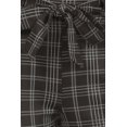 thumbnail image 5 of High Waist Slim Fit Pants With Waist Tie  Pockets - Black  White Plaid, 5 of 5