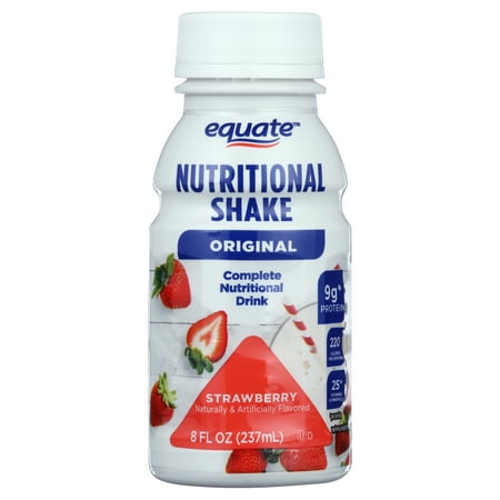 Equate Original Nutritional Shake, Strawberry, 8 fl oz, 24 Count