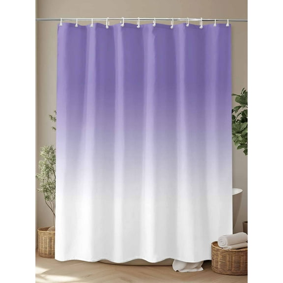 Shower Curtain, Gradient Ombre Waterproof Shower Curtain Set with Hooks for Bathroom Showers,Stalls and Bathtubs,72x72In Lavender Purple