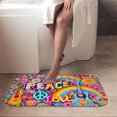 thumbnail image 6 of Peace Love Floral Luxury Flannel Bathroom Mats 16x24, Extra Soft and Absorbent Non-Slip Shower Rug for Bathroom Floor, 6 of 9