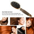 thumbnail image 5 of Boar Bristle Hair Brush Anti-static Puddle Comb Nylon Massage Hair Care Tool Non-slip Handle, 5 of 6