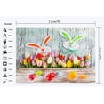 thumbnail image 2 of GreenDecor 7x5ft Happy Easter Bunny Backdrop Painted Eggs Fresh Flowers Rustic Peeled Wood Plank Vintage Wooden Floor Frohe Ostern Spring Photography Background Boys Girls Photo Studio Props, 2 of 4