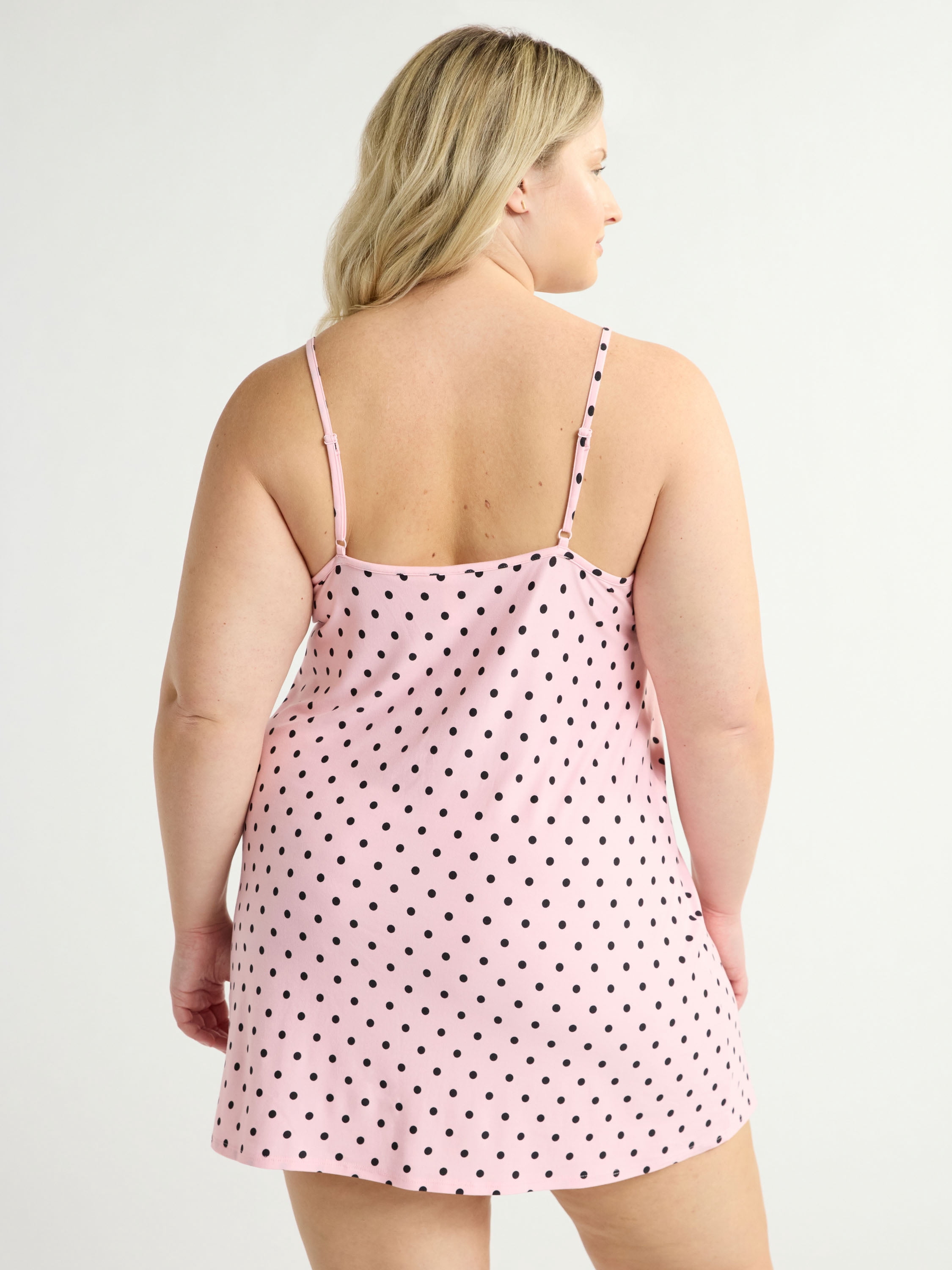 Joyspun Women’s Dreamy Soft Collection Lace Trim Knit Chemise, Sizes XS to 3X