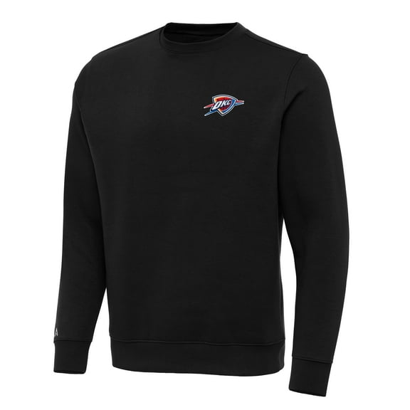 Men's Antigua Black Oklahoma City Thunder Big & Tall Victory Crew Neck Pullover Sweatshirt