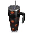 thumbnail image 2 of 40oz Tumbler,Black Halloween Pumpkins Insulated Tumblers with Removable Handle,Stainless Steel Double Vacuum Coffee Tumbler Cup with Straw for Home,Office,Travel,Party, 2 of 5
