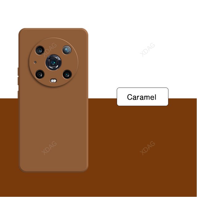 Original Basic Phone Case Cover for Honor Magic4 Magic 4 Pro 4Pro Lite Ultimate 5G Square Liquid Silicone Back Funda Accessories Caramel Honor Magic 4 Lite