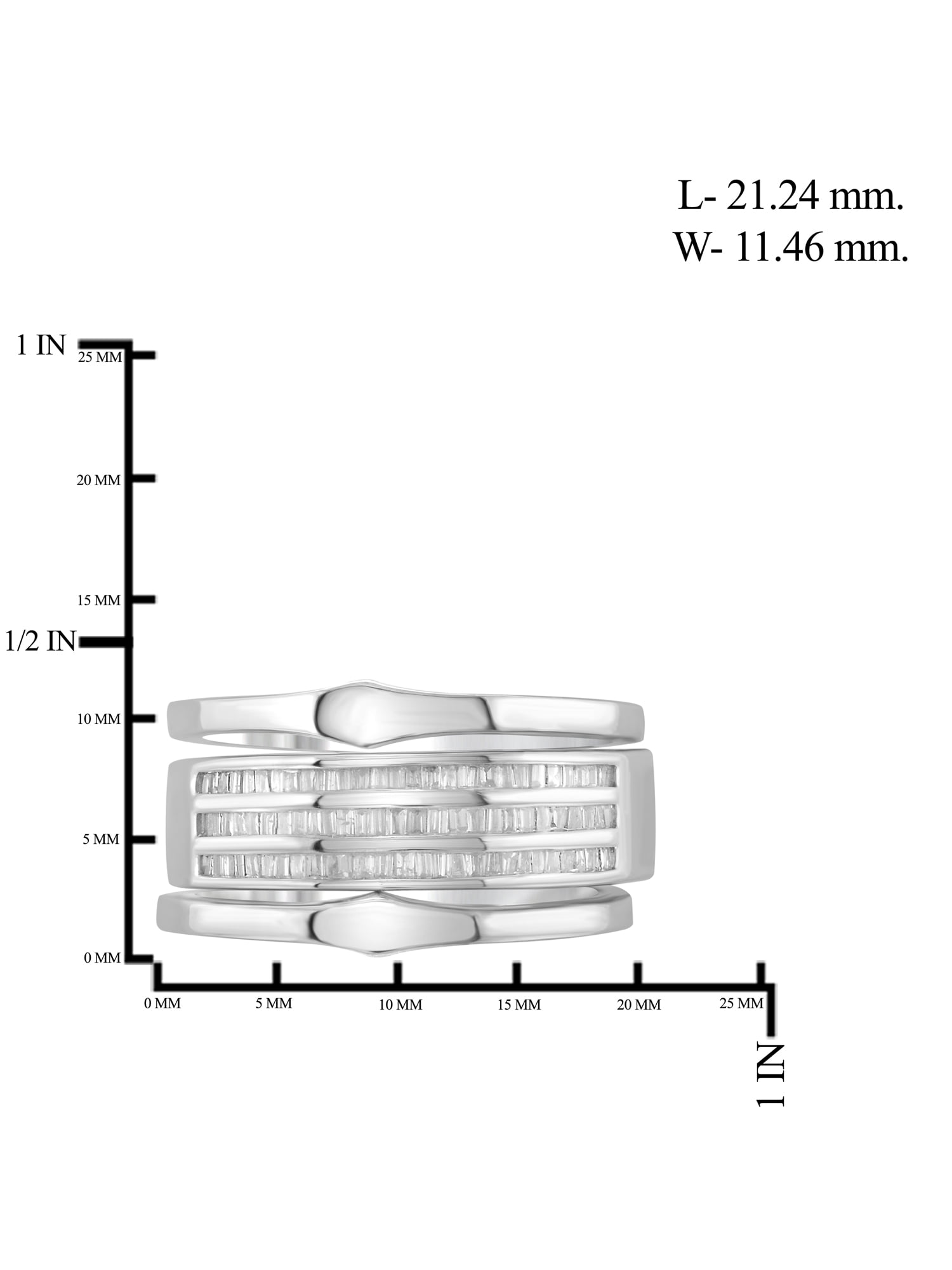 JewelersClub Stackable Diamond Rings for Women – 1/2 Carat White Diamond Ring Jewelry– 0.925 Sterling Silver Stackable Bands for Women –– Stackable Ring Set by JewelersClub