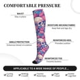 thumbnail image 3 of Lsque white Skull blue flower Pattern Sport Compression Socks for Men & Women 15-20 mmHg Knee High Nurse Pregnant Running Medical and Travel Athletic, 3 of 6