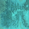 thumbnail image 1 of Ahgly Company Indoor Square Oriental Turquoise Blue Industrial Area Rugs, 4' Square, 1 of 4