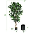thumbnail image 2 of Costway 6 Feet Artificial Ficus Silk Tree Wood Trunks Green In/Outdoor Home Decor, 2 of 10