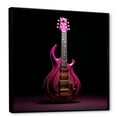 thumbnail image 2 of Designart "Majestic Magenta Modern Guitar I" Music Floater Framed Wall Art Living Room, 2 of 5