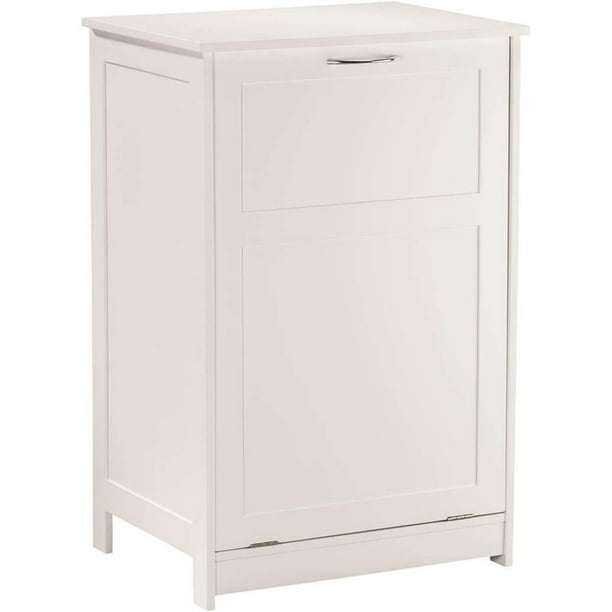 FulnKye Tilt Out Laundry Hamper Bin Freestanding Bathroom Storage White 29 ½” High