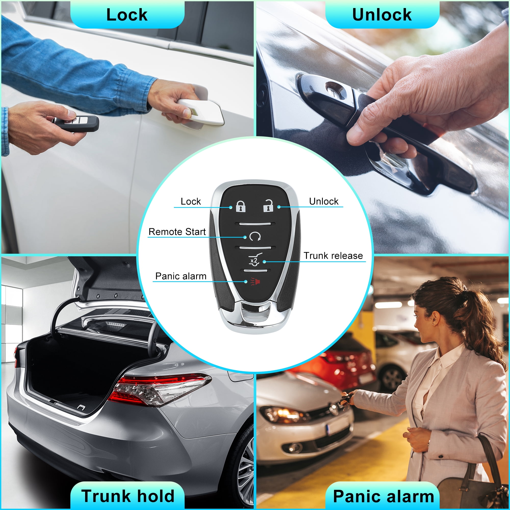 Unique Bargains HYQ4AS 315 MHz Replacement Keyless Entry Remote Smart Key Fob for Chevrolet Equinox 2022 2023 2024 No.13522875 5 Buttons