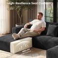 thumbnail image 6 of BELHOME 134" U-Shaped Sectional Sofa Boneless Couch, Modular Cloud Couch 50D High-Resilience Foam Compression Sofa, No Assembly Required, Corduroy Deep Seat Sofa for Living Room Apartment, 6 of 10