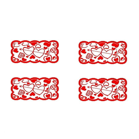 

OUNONA 4 Pcs Hollow Arrow and Heart Pattern Placemat Festive Valentines Day Coaster Decoration Tableware Pad Party Supplies (Red)