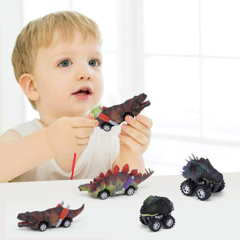 Imprensa Toy Car Dinosaur, Dinosaur Monsters Truck for Boy,Conjunto de  brinquedos de carro Dino para crianças, veículos de puxar para trás para  jogos de dinossauros, presentes de aniversário Generic