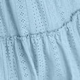 thumbnail image 3 of Women's High Waisted Mini Skirt Tiered Eyelet Lace Ruffle Hem A-Line Flared Skirt Lightweight Breathable Boho Style Summer Beach Skirt for Party Club Daily Wear, 3 of 6