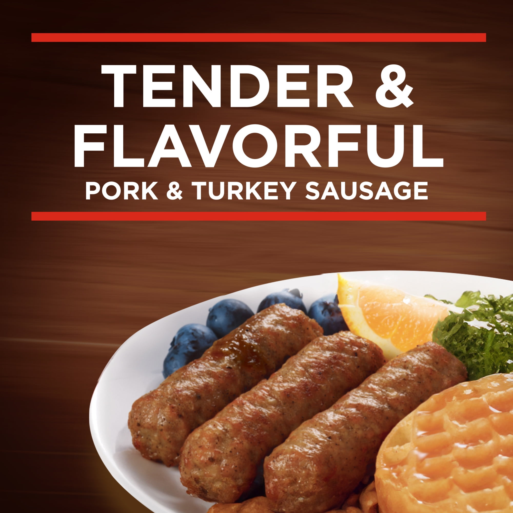 Banquet Brown'N Serve Vermont Maple Fully Cooked Sausage Links, 6g Protein per Serving, Frozen Breakfast, 6.4 oz.